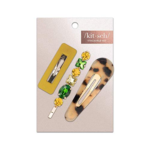 Kitsch Stackable Acrylic Snap Hair Clip for Thick & Thin Hair, Hair Accessories for Women & Girls, Cute Barrettes | Ideal Gifts for Women, 3pcs