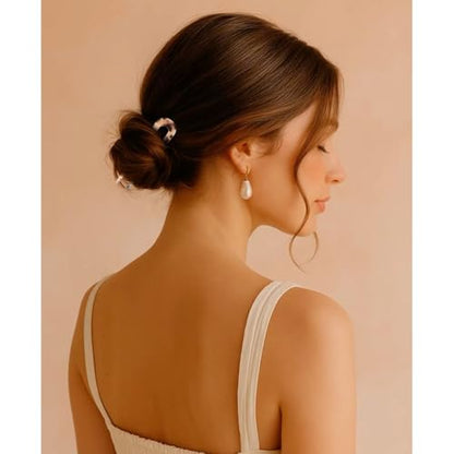 4 PCS French Tortoise Shell Hair Pins for Women | 4.1 & 5 Inch 2 Sizes Lightweight U Shaped Hair Forks for Thick Fine Hair, Acetic Hairpin for Updos, Buns & Twist Hairstyles