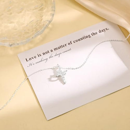Carffordo 925 Sterling Silver Cross Necklace, Dainty Necklace for Women | Simple Small Cross Pendant Necklace, Sterling Silver/16K Gold Plated Non-Tarnish Faith Jewelry, Christian Religious Gifts - style: Silver Crown Cross