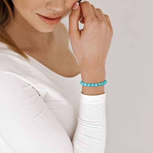 Healing Bracelet For Women Anxiety Beaded Bracelets Jewelry Healing Stone Crystal Bracelet Stress Relief Yoga Beads Chakra Bracelets Gifts For Women pink - color: Turquoise