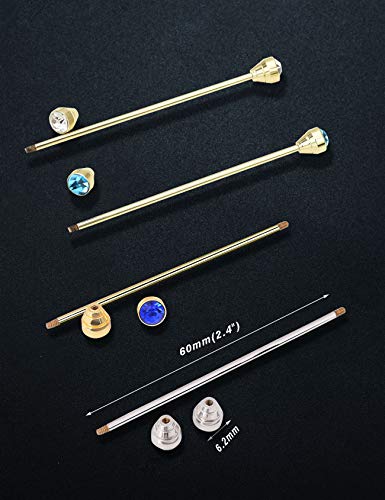 8PCS Men's Crystal Collar Bar Necktie Clasp Lapel Stick Brooch Shirt Collar Stay Cravat Tie Pin Stud Bar Clips Silver Gold Black Rose - color: Gold Silver