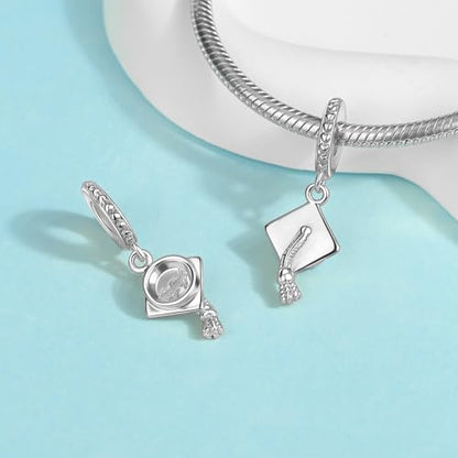 925 Sterling Silver Charms Pendants Mom Heart Dog koi fish Sea Turtle Football Charms for bracelet Pendants Beads Mom Sister Wife Family, Friends, Birthday gifts - style: Doctor's Hat Pendant