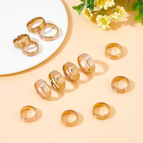 UNICRAFTALE Stainless Steel Classical Plain Stackable Wedding Band Ring Blank Wedding Ring Cool Simple Band For Women and Men Gifts for Special Occasions - color: Rose Gold