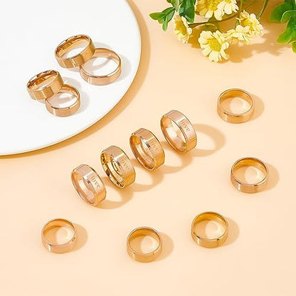 UNICRAFTALE Stainless Steel Classical Plain Stackable Wedding Band Ring Blank Wedding Ring Cool Simple Band For Women and Men Gifts for Special Occasions - color: Rose Gold
