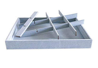 Grey Velvet Stackable Organizer Premium Grade Fabric Soft Protection for Jewelry Collection Removable Rearrangeable 12-Grid Drawer Divider Small Space Storage Ring Necklace Earring - size: 12-Grid