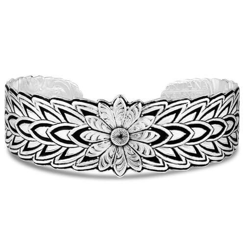 Montana Silversmiths Made in the USA Western Lifestyle Women's Cuff Bracelet - style: Flower Rowel
