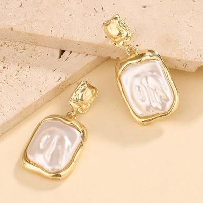 Baroque Pearl Earrings for Women Irregular Pearl Dangle Earrings Vintage Dangle Earring Bridal Wedding Jewelry - style: Style 1