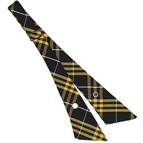 tiemart Crossover Tie - color: Black and Gold Plaid