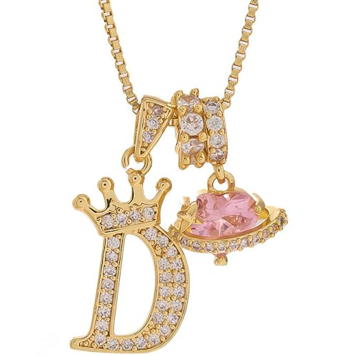 18K Gold & Silver Plated Initial Necklaces for Women - color: D-Gold