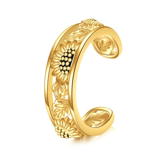 KECHO 14K Gold Ear Cuff Earrings Hypoallergenic Non Piercing Cartilage Earring Jewelry Gifts for Women - style: Sunflower