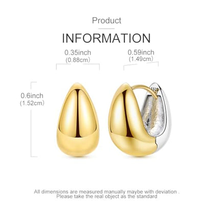925 Sterling Silver Huggie Hoop Earrings for Women with 5A Cubic Zirconia Jewelry Birthday Gift - style: Color clash