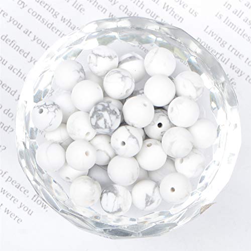 NCB White Matte White Howlite Beads 200pcs 4mm Round Gemstone Beads Spacer Charm Beads Natural Stone Loose Beads for Bracelet Necklace Jewelry Making (Matte White Howlite, 4mm 200Beads) - color: Matte White Howlite, size: 4mm 200Beads