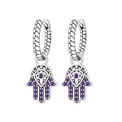 925 Sterling Silver Hoop Earrings Drop Dangle Earrings for Women Hypoallergenic Earring Trendy Huggie Earring Cute Graduation Birthday Gifts Jewelry for Women - color: Lucky Hand earrings