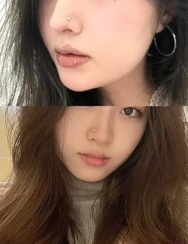 20G 18G 16G Push in Theadless Nose Rings Studs Hypoallergenic Lip Labret Jewelry Flat Back Nose Stud Stainless Steel Cartilage Helix Tragus Earrings for Women Men 6mm 7mm 8mm Bars Diamond 3mm - color: A:18G-Gold-Push in-Bar 6mm 7mm 8mm
