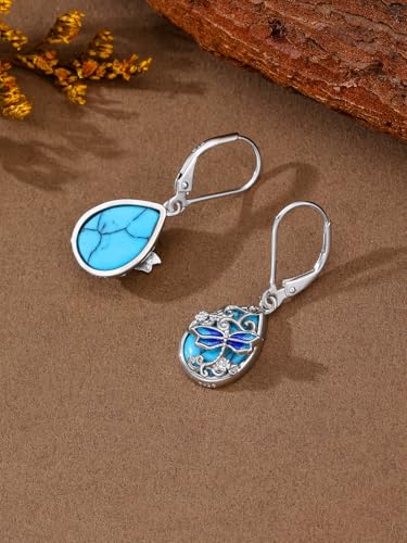 Dorunmo s925 Sterling Silver Western Dangle Drop Earrings Birthday Jewelry Gifts for Women - style: Dragonfly