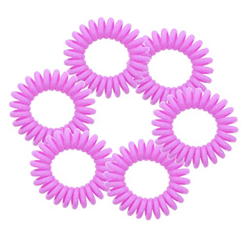 Small Coil Hair Ties For Girls - Set of 6 Purple - color: Purple