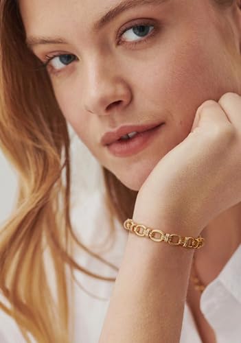 SOFYBJA 18k Gold Plated Personalized Chunky Cuban Oval Link Chain Bracelets for Men Toggle Rope Bracelet Jewelry for Women - style: Chunky Oval Twist Chain Link Bracelet