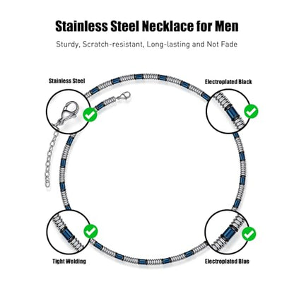 Stainless Steel Chain Necklaces,Rolo Chain Necklace for Men Women,Unique Fashion and Charm Jewelry, Silver Tone Chain,Stainless Steel Adjustable Link, Gifts for Friends/Husband/Dad - style: 1480