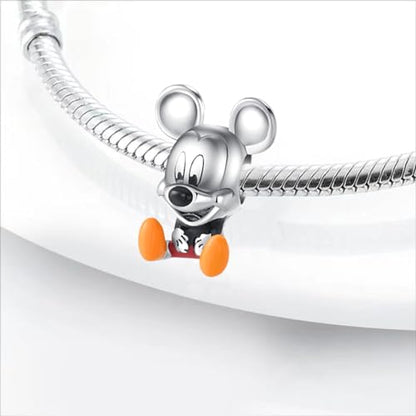 Charm for Bracelets and Necklaces Heart Cat Flower Boy 925 Sterling Silver Bead Birthday Jewelry Gift for Women - color: Cute Mouse Boy Charm
