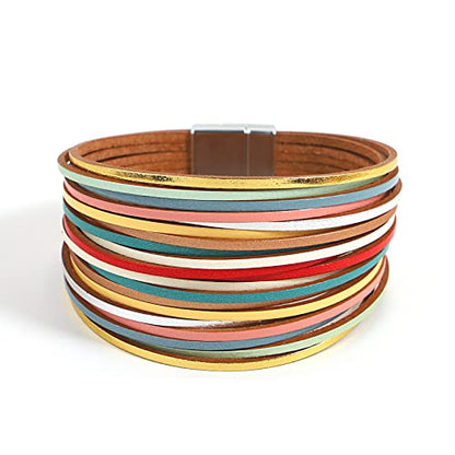 hotoo Leather Wrap Bracelet for Women - color: Boho Bracelets for Women