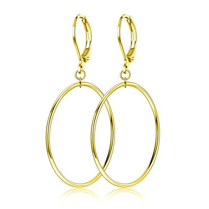 Silver Large Big Circle Hoop Dangle Earrings for Women Hypoallergenic - style: Gold 60mm