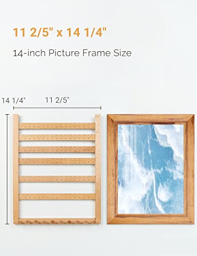 Mymazn Beech Earring Wall Holder Hanging Jewelry Organizer Assembly Display Wall Mount Organizer for Necklaces Rings Scrunchies - color: yellow