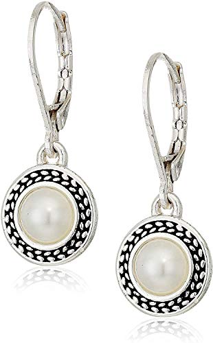 Handmade Sterling Silver Boho Crystal Dangle Leverback Earrings For Women - color: White