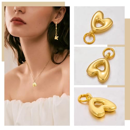 A-Z Bubble Letter Charms 18K Gold Filled Charms for Jewelry Making Gold Initial Alphabet Charms Pendants for Women Men Necklace Choker Bracelet Making - color: Letter B