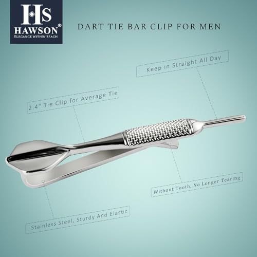 HAWSON Various Tie Clips for Men Unique, Funny Novelty Mens Tie Bar, Personalized Tie Pins for Men, Theme Wedding Party Gifts - style: Dart