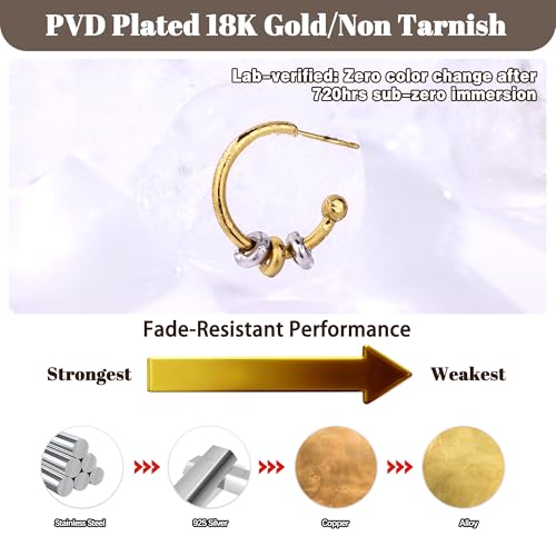 Gold Hoop Earrings for Women Summer Earrings Stainless Steel Hypoallergenic Earrings for Sensitive Ears Non Tarnish Hoops 4mm Hollow Tube Lightweight Earring Gifts for Women - style: 20mm Gold&Silver