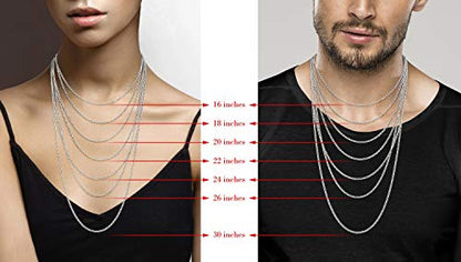 Miabella Italian 925 Sterling Silver, 18K Gold Plated 925 Sterling Silver 2.3mm Curb Cuban Link Chain Necklace Made in Italy - size: Length 20 Inches, style: sterling silver