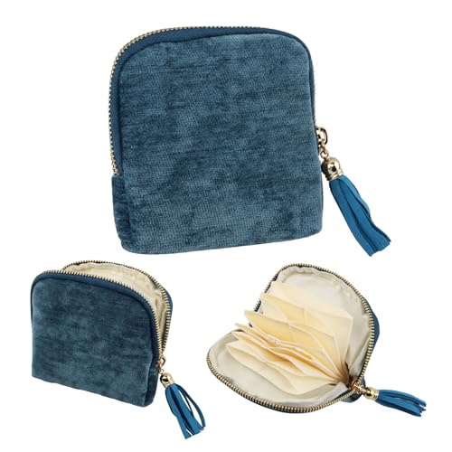 Travel Jewelry Case 5-Layer Soft Velvet Jewelry Organizer Pouch, Anti-Scratch & Portable Soft Jewelrys Bag for Bangle, Bracelets, Large Earrings, Beaded necklace(COLOR:Light Blue) - color: Light Blue