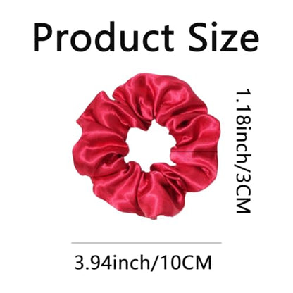 Silk Hair Ties Ponytail Holder Hairs Bow Ropes Elastics Hairtie Accessories Wide 0.8inch on Hair No Damage No Crease for Women Curly Thick Wavy Hair(30Pcs Claret) - color: Claret