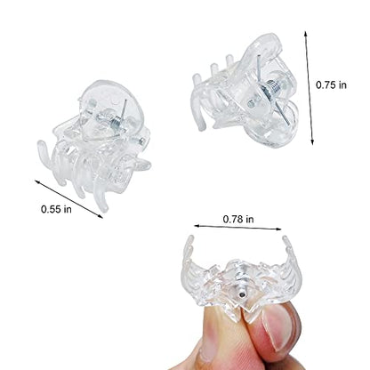 50 PCS Mini Hair Claw Clips， Bangs Strong Grip Multifunction Clamp Clips. (Transparent white) - color: Transparent white