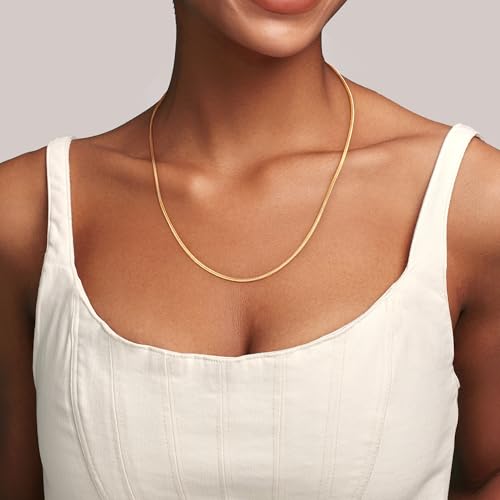 Jewlpire 1.5mm 2mm 2.5mm Snake Chain 18k Gold Plated 925 Sterling Silver Chain Necklace for Women, Smooth Sturdy Hypoallergenic, 16 18 20 22 24 Inch - color: 2.0mm-18K Gold Plated, size: 20 Inches
