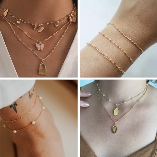 10M Beaded Cable Link Chains for Jewelry Making Stainless Jewelry Findings | PVD Gold Plated Stainless Steel Chains Bulk with Lobster Clasps for Handcrafts DIY Jewelry Making Supplies - color: Cross Bead Gold