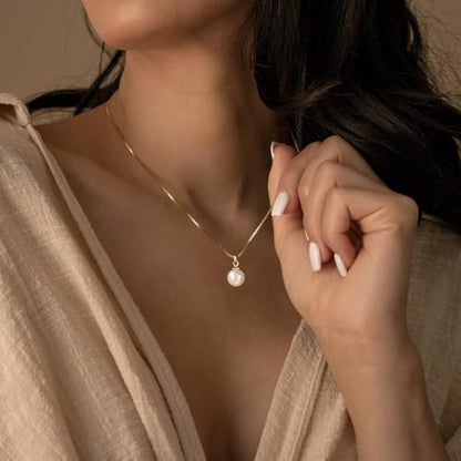 Charm Necklaces for Women,14k Gold Plated Waterproof Dainty Choker Necklace Summer Seashell Pearl Beach Cute Necklaces Set Fashion Jewelry Gift - style: Pearl 1