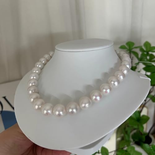 White Genuine Freshwater Cultured Pearl Necklace For Women And Men | Full Sizes from 3mm to 14mm Freshwater Pearls, AAA Grade & Above, A Love Gift Choice For Anniversaries And Birthdays - size: 11-13mm