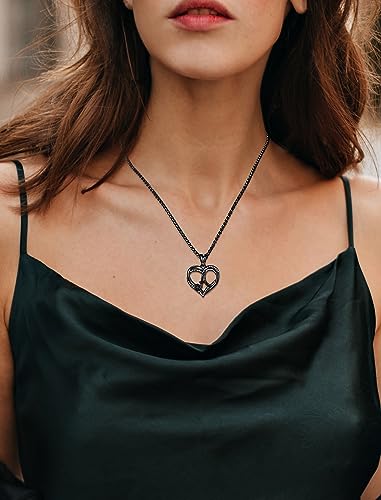 INFUSEU Unique Initial Necklaces for Women Girls Small Heart Letter Jewelry, Meaningful Personalized Gifts - style: A.