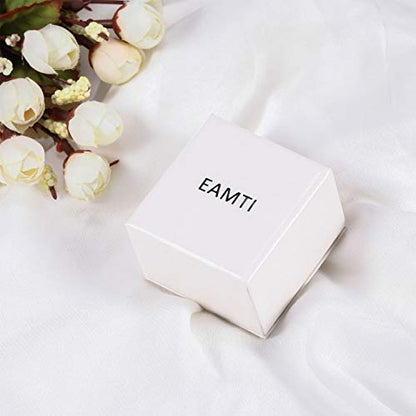 EAMTI CZ Wedding Band for Women 925 Sterling Silver Half Eternity Stackable Ring Size 3-13 - color: sterling silver-blue