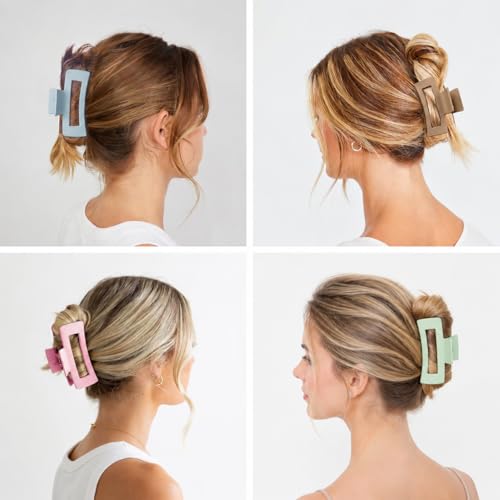 12 Pack Medium Hair Claw Clips for Women 3.5" Strong Hold Non-Slip Claw Clips for Thick Thin Hair - color: Multicolor