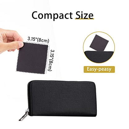 CATIFLIN 100pcs Premium Jewelry Cleaning Cloth, Silver Polishing Cloth Individually Wrapped, for Sterling Silver, Gold, Brass, Silverware, Coin, Ring, Watch and More (Black, 3.15" x 3.15") - color: Black