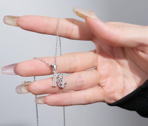 S925 Sterling Silver Initial Letter Necklaces for Women Dainty Letter Chain Necklace for Women Personalized Jewelry Gifts - style: H