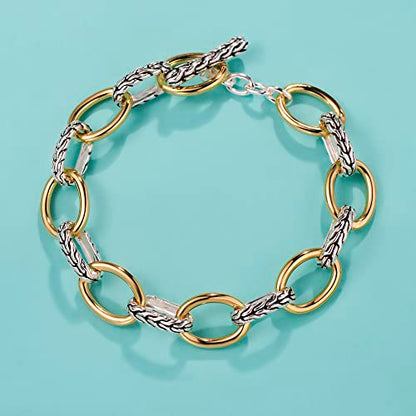 UNY JEWEL Jewelry Make a Statement with Foxtail Link Chain Bracelet Designer Brand Inspired Women Valentine - color: Two Tone