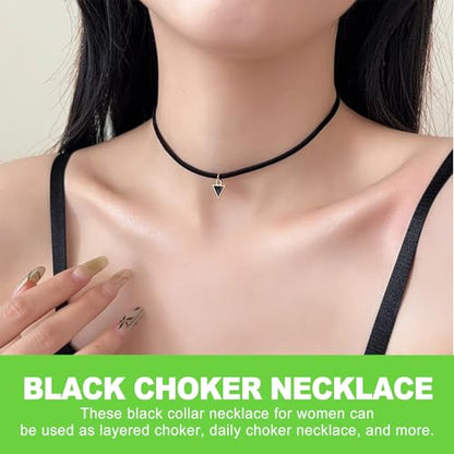 6 Pcs Gothic Black Velvet Lace Choker Necklace Set Emo Alt Cross Tattoo Style Layered Neck Chokers for Women
