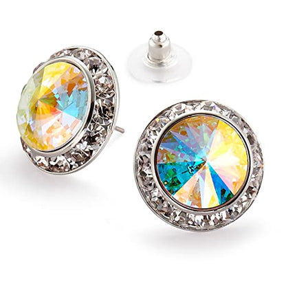 Star Light Crystal Rhinestone Earrings for Dance, Pageant, Prom, Wedding | Elegant sparkling jewelry, European quality crystals for ballroom, skating, figure competition, and special events - color: 20mm Crystal AB Pierced