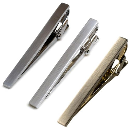 [TAVARAT] Tie Clip Tie Clips for Men Black Silver Tie Bar Tie Pin Tps-043 - style: 3set