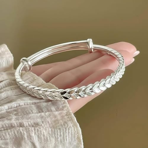 925 Sterling Silver Bracelet Plated Cuff Bangle Bracelet Fashionable Multi-layer Cross Wire Bangle Bracelet Open Adjustable Wide Cuff Bracelet for Teen Girls Fashion Jewelry - color: 13