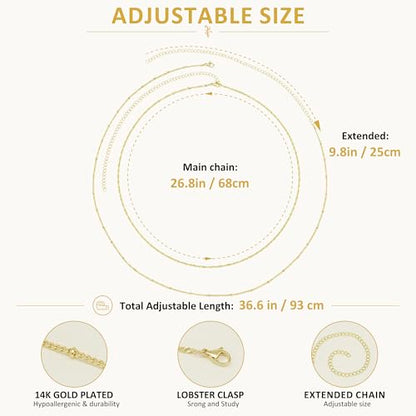 14K Gold Plated Belly Chain for Women, Boho Bikini Waist Jewelry | Adjustable Fit, Dainty Layered Look, Pearl, Shell & Starfish Options, Boho Body Jewelry, Beach, Vacation - color: Gold-Plated 3