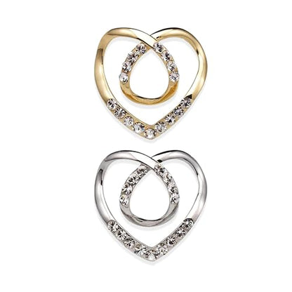 Long tiantian 6PCS Scarf Ring Clip Scarf Rings for Women Button Covers for Women Blouses Shirt Tightener Clip Cinch Pin Clothes Jewelry - color: 2pcs Heart